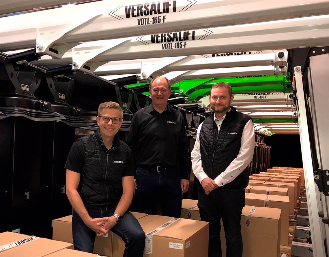 Left to right: Versalift's Martin Sloth, CEO Kim B Jensen and Peter NÃ¸rgaard Tipsmark